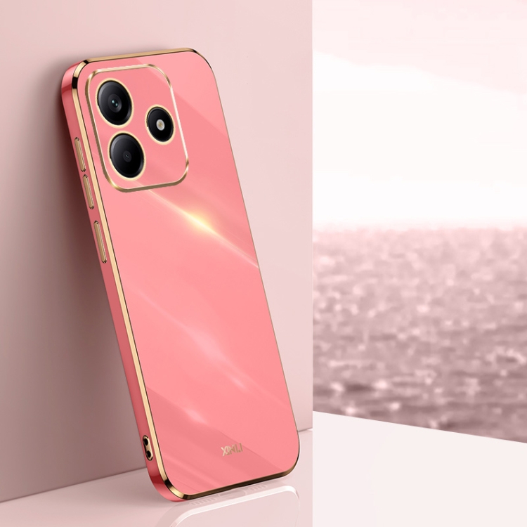 

For Redmi Note 14 5G XINLI Straight Edge 6D Electroplate TPU Phone Case(Hawthorn Red)