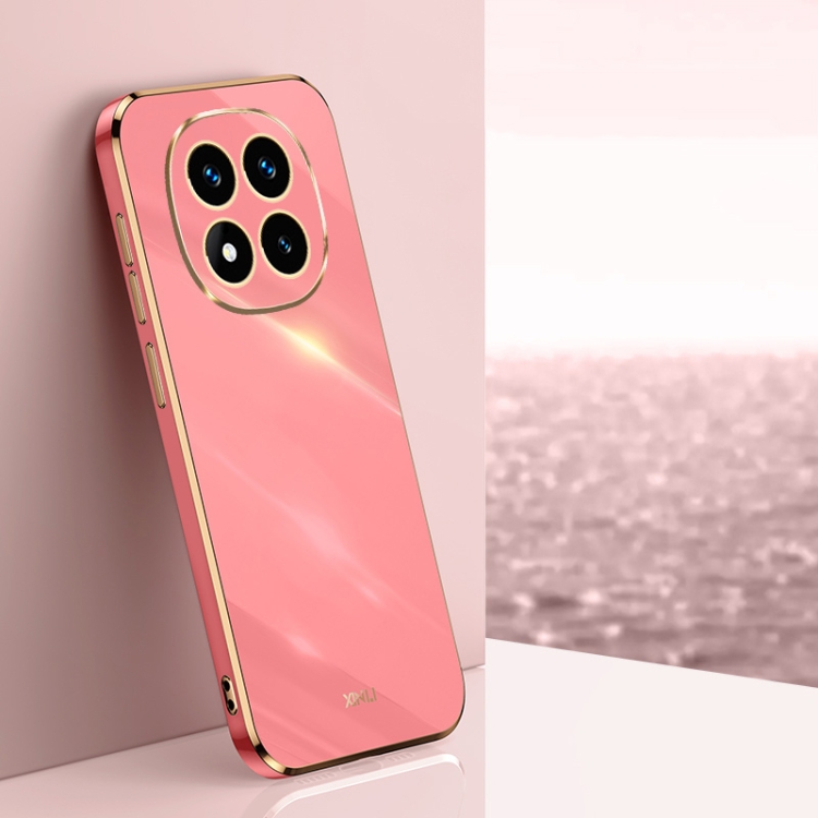 

For Redmi Note 14 Pro 5G XINLI Straight Edge 6D Electroplate TPU Phone Case(Hawthorn Red)