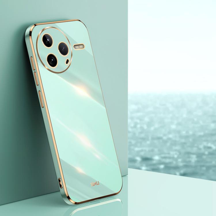 

For Redmi K80 XINLI Straight Edge 6D Electroplate TPU Phone Case(Mint Green)