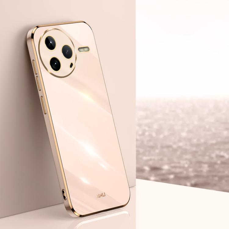 

For Redmi K80 XINLI Straight Edge 6D Electroplate TPU Phone Case(Pink)