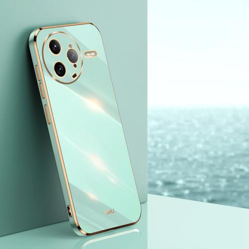 

For Redmi K80 Pro XINLI Straight 6D Plating Gold Edge TPU Phone Case(Mint Green)