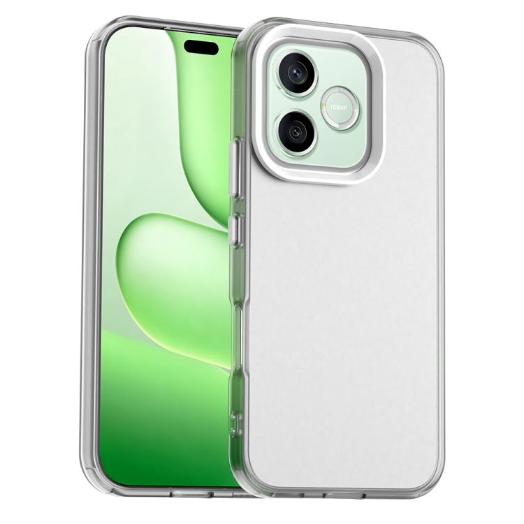 

For Honor 600 Lite 5G Global Candy PC Hybrid TPU Shockproof Phone Case(White)