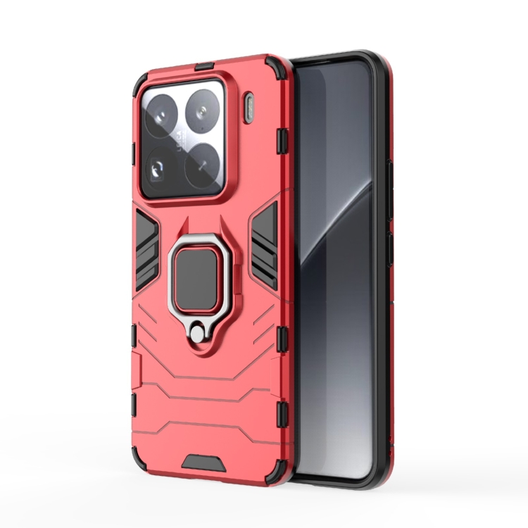 

For Xiaomi 15 Pro Shockproof PC + TPU Holder Phone Case(Red)