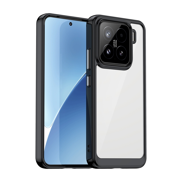 

For Xiaomi 15 Colorful Series Acrylic Hybrid TPU Phone Case(Black)