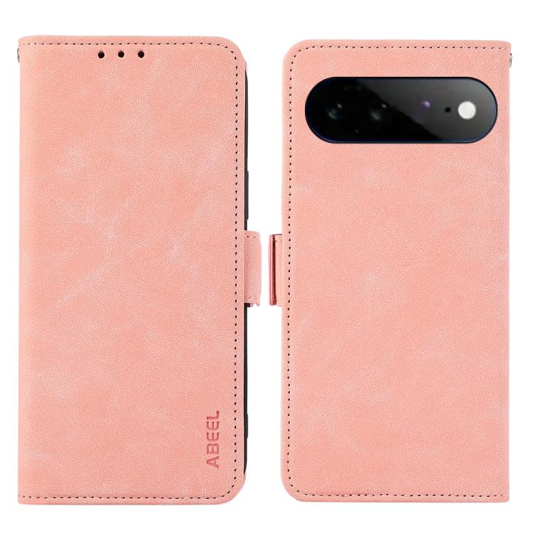 

For Google Pixel 11 Pro XL ABEEL Frosted Magnetic RFID Leather Phone Case(Pink)