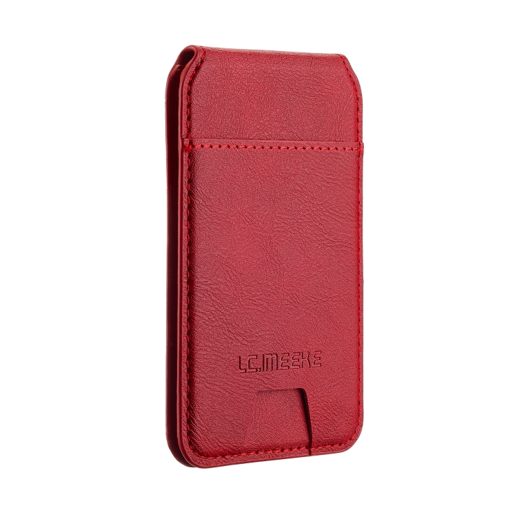 

LC.IMEEKE 3-Cards MagSafe RFID Leather Card Bag(Red)