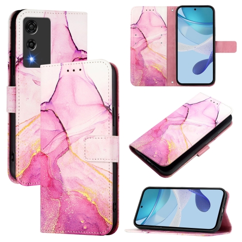 

For Cubot A10 PT003 Marble Pattern Flip Leather Phone Case(Pink Purple Gold)