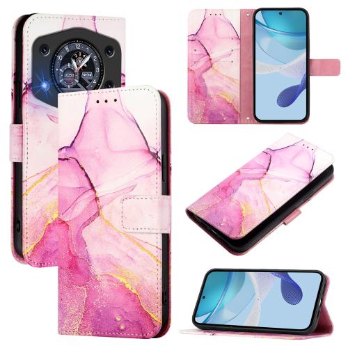 

For Cubot A30 PT003 Marble Pattern Flip Leather Phone Case(Pink Purple Gold)