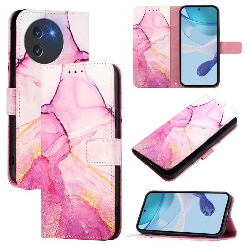

For Doogee Note 59 / Note 59 Pro PT003 Marble Pattern Flip Leather Phone Case(Pink Purple Gold)