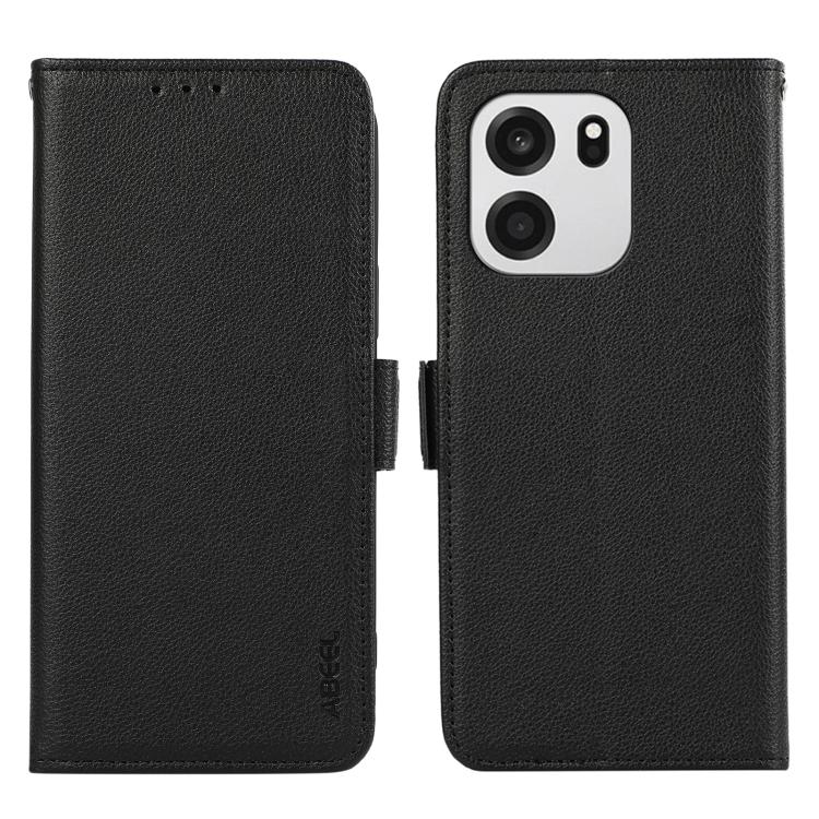 

For OnePlus Turbo 6 / 6V ABEEL Side-Magnetic Litchi Pattern Leather RFID Phone Case(Black)