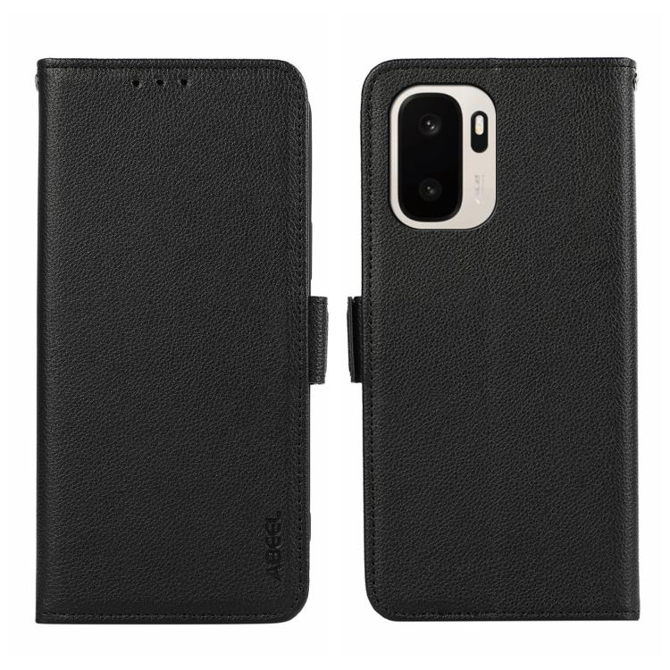 

For OnePlus Ace 6 Ultra ABEEL Side-Magnetic Litchi Pattern Leather RFID Phone Case(Black)