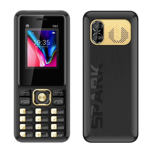 

D63 Elder Keypad Phone, 1.77 inch, 3600mAh, SOS, FM, Dual SIM, GSM, Plug:EU Plug(Black)