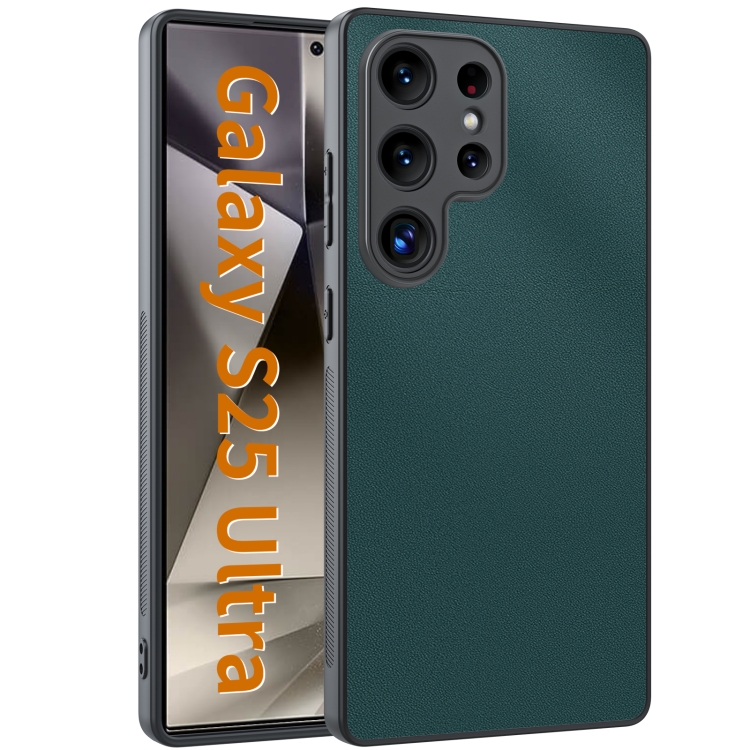 

For Samsung Galaxy S24 Ultra 5G Ultra-thin Plain Skin Leather Phone Case(Green)