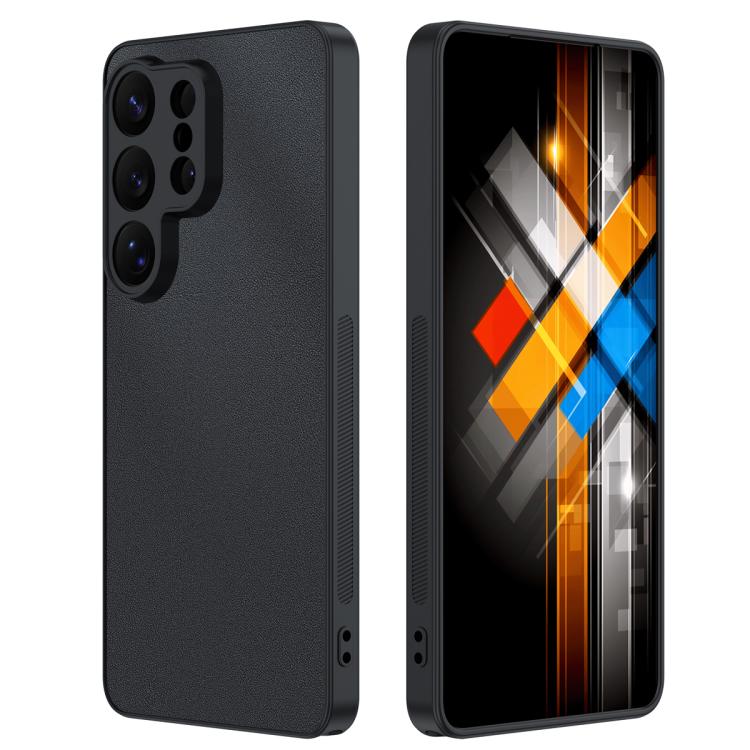 

For Samsung Galaxy S26 Ultra 5G Ultra-thin Plain Skin Leather Phone Case(Black)