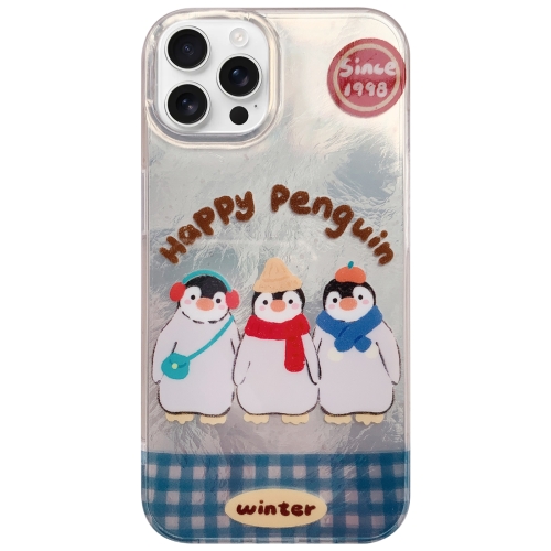 

For iPhone 16 Pro Max Colorful PC Hybrid TPU Phone Case with Lanyard(Penguin)