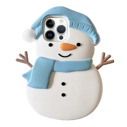 

For iPhone 14 Pro Max Christmas Snowman Silicone Phone Case