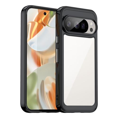 

For Google Pixel 10 Pro Colorful Series Acrylic Hybrid TPU Phone Case(Black)