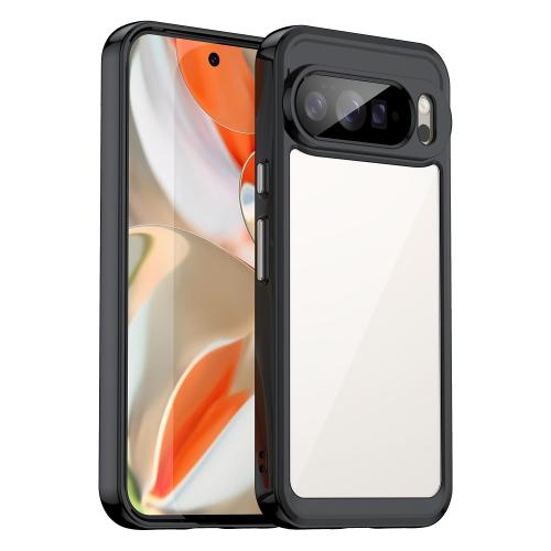 

For Google Pixel 10 Pro XL Colorful Series Acrylic Hybrid TPU Phone Case(Black)