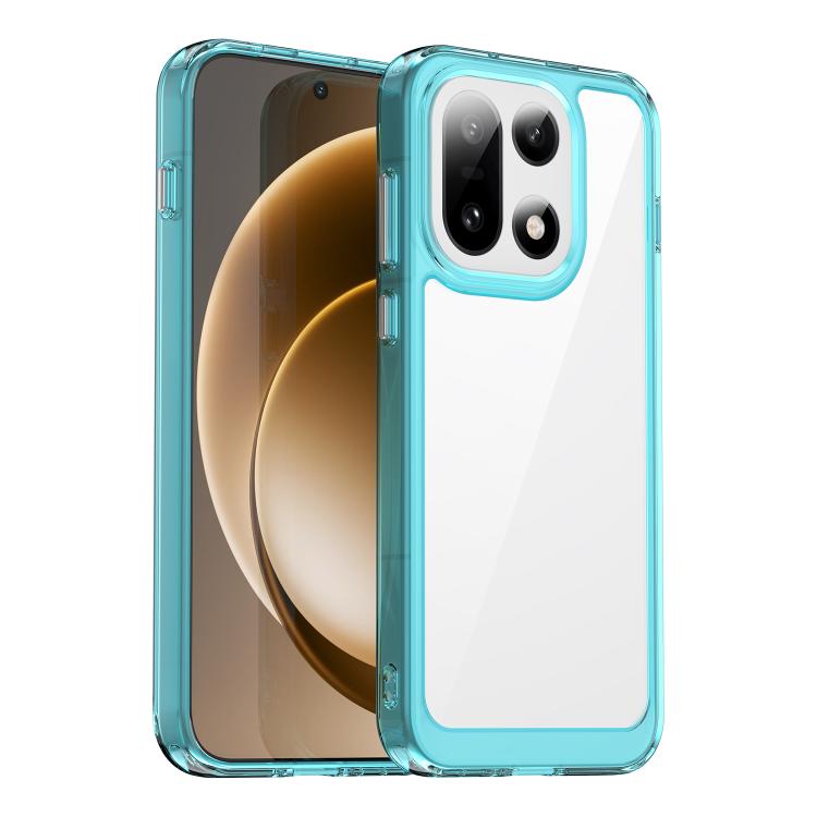 

For OnePlus 15 Colorful Series Acrylic Hybrid TPU Phone Case(Transparent Blue)