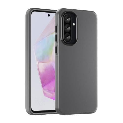 

For Samsung Galaxy A56 5G Frosted Translucent TPU Hybrid PC Full Coverage Phone Case(Black)