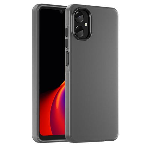 

For Samsung Galaxy A06 5G Frosted Translucent TPU Hybrid PC Full Coverage Phone Case(Black)
