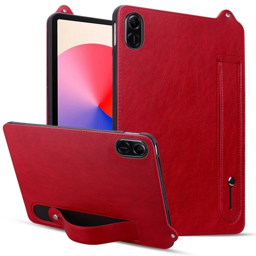 

For Honor Pad X8a 11 2024 TPU Leather Back Tablet Case with Wristband(Red)