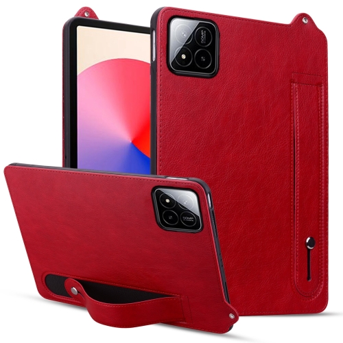 

For Xiaomi Pad 7 / 7 Pro TPU Leather Back Tablet Case with Wristband(Red)