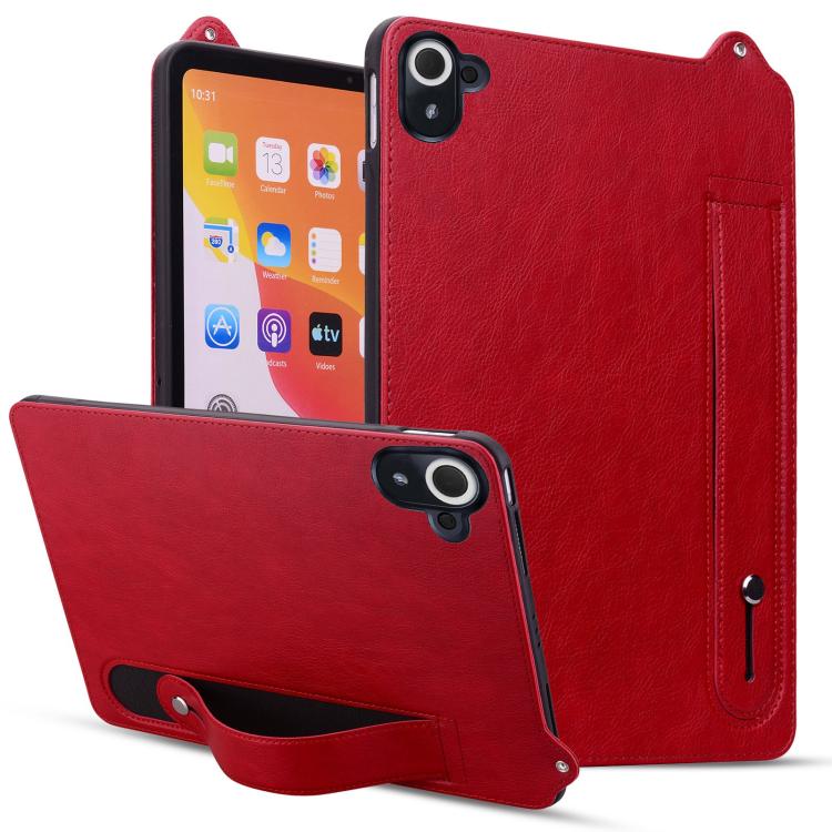 

For Xiaomi Redmi K Pad TPU Leather Back Tablet Case with Wristband(Red)