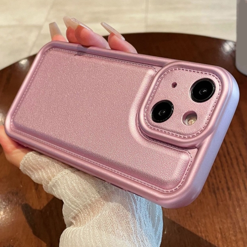 

For iPhone 15 Plus Leather Texture TPU Phone Case(Pink)