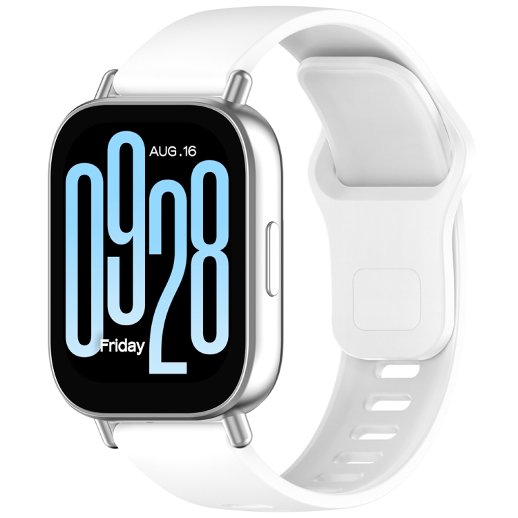 

For Redmi Watch 5 Active Solid Color Reverse Buckle Silicone Watch Band(White)