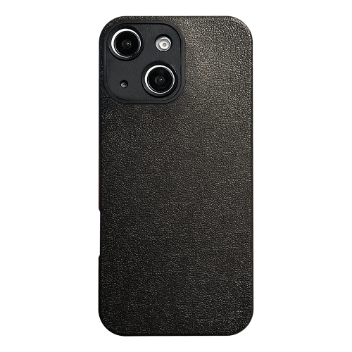 

For iPhone 15 Plus Litchi Texture TPU Black Lens Frame Phone Case(Black)