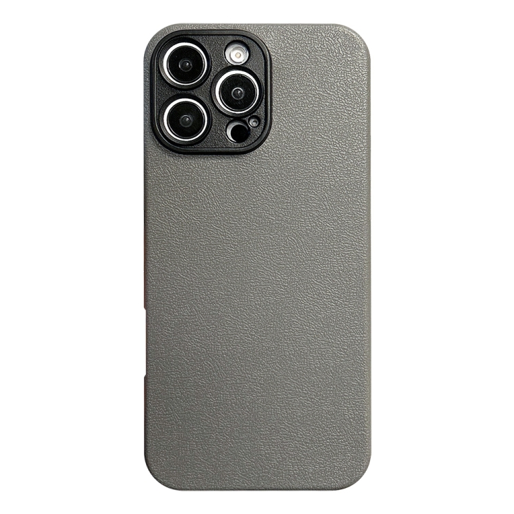 

For iPhone 13 Pro Max Litchi Texture TPU Black Lens Frame Phone Case(Grey)