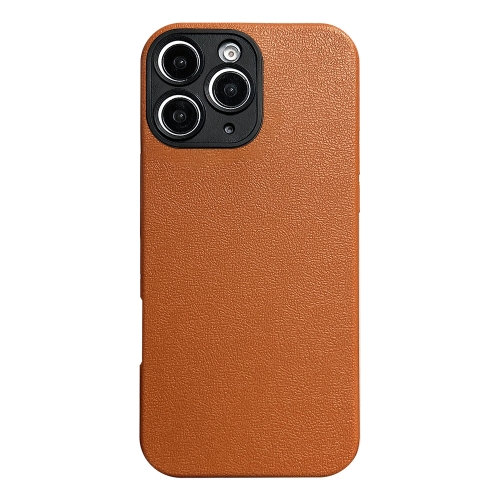 

For iPhone 11 Pro Max Litchi Texture TPU Black Lens Frame Phone Case(Brown)