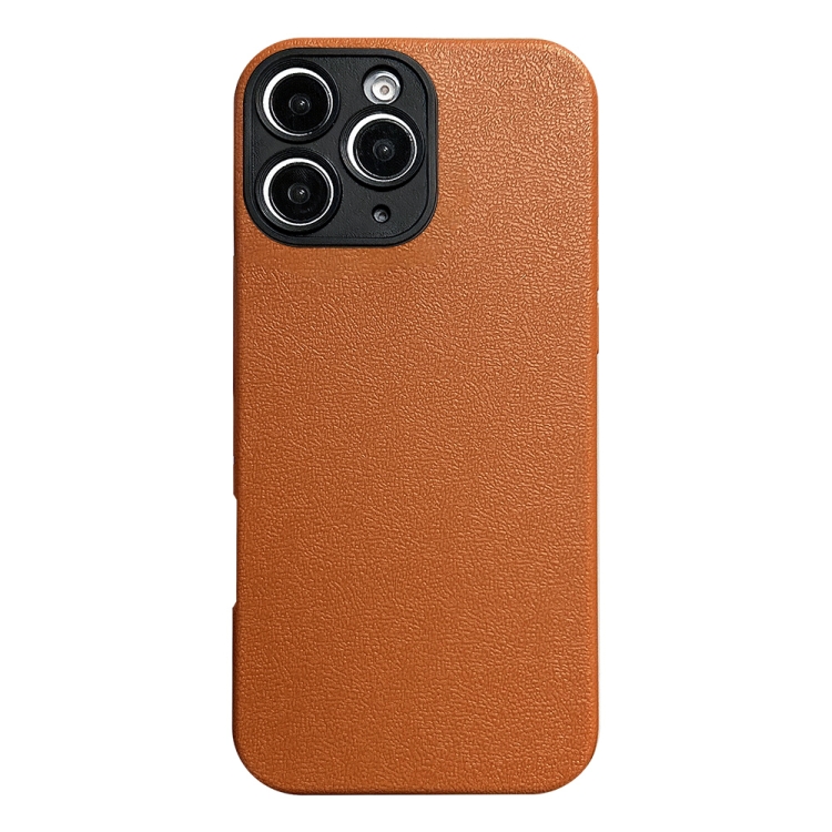 

For iPhone 11 Pro Litchi Texture TPU Black Lens Frame Phone Case(Brown)