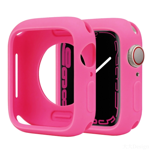 For Apple Watch Series 42mm / 44mm Candy Silicone Half Coverage Watch Case(Pink Red)