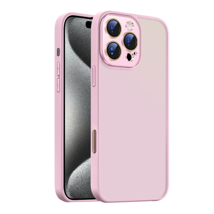 

For iPhone 15 Pro Max Nano Semi-transparent Frosted Skin Feel Phone Case(Light Pink)