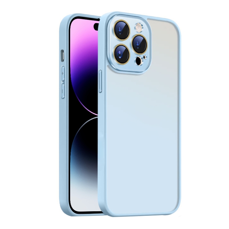 

For iPhone 14 Pro Nano Semi-transparent Frosted Skin Feel Phone Case(Sky Blue)