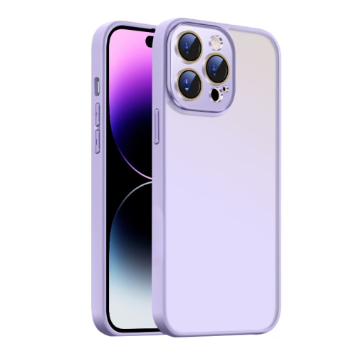 

For iPhone 14 Pro Max Nano Semi-transparent Frosted Skin Feel Phone Case(Lilac Purple)