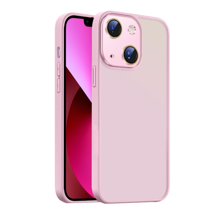 

For iPhone 13 Nano Semi-transparent Frosted Skin Feel Phone Case(Light Pink)