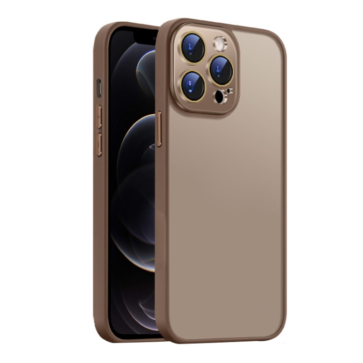 

For iPhone 12 Pro Max Nano Semi-transparent Frosted Skin Feel Phone Case(Desert Gold)