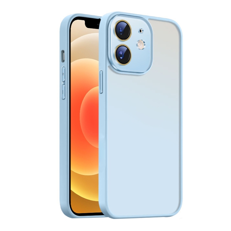 

For iPhone 12 Nano Semi-transparent Frosted Skin Feel Phone Case(Sky Blue)
