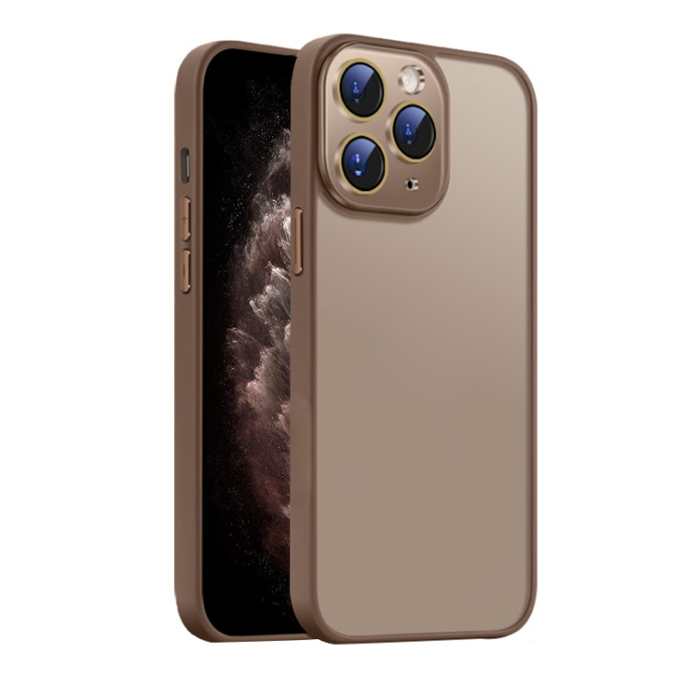 

For iPhone 11 Pro Max Nano Semi-transparent Frosted Skin Feel Phone Case(Desert Gold)