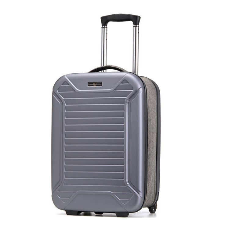 20 inch Foldable Portable Trolley Luggage Suitcase(Black)