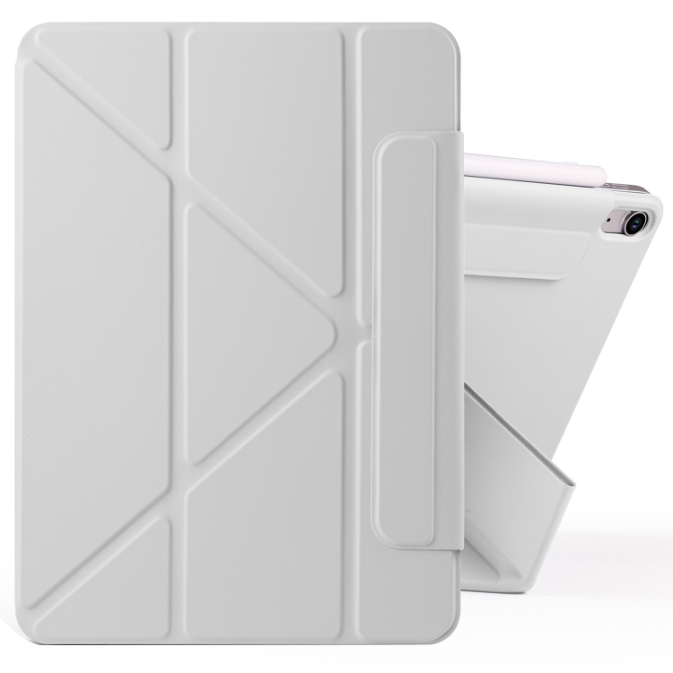 

For iPad Air 13 2024 / 2025 Fixed Buckle Magnetic Deformation Leather Tablet Case(Grey)