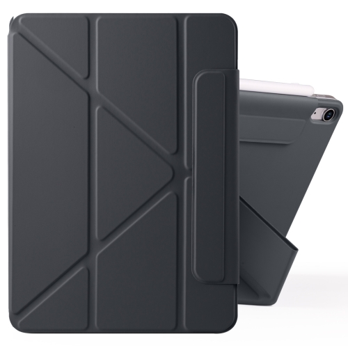 

For iPad Air 11 2024 / Air 2022 10.9 Fixed Buckle Magnetic Deformation Leather Tablet Case(Black)