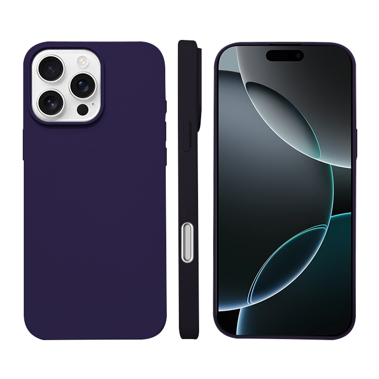 

For iPhone 16 Pro Max Liquid Silicone Phone MagSafe Case(Dark Purple)