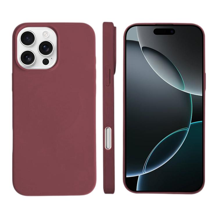 For iPhone 16 Pro Max Liquid Silicone Phone MagSafe Case(Plum)