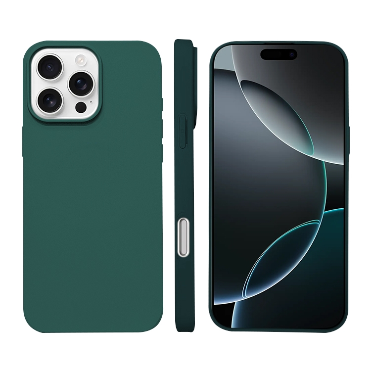

For iPhone 16 Pro Liquid Silicone Phone MagSafe Case(Dark Green)