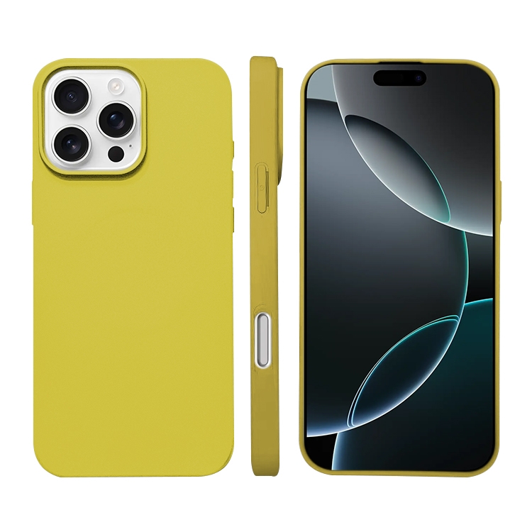

For iPhone 16 Pro Liquid Silicone Phone MagSafe Case(Yellow)