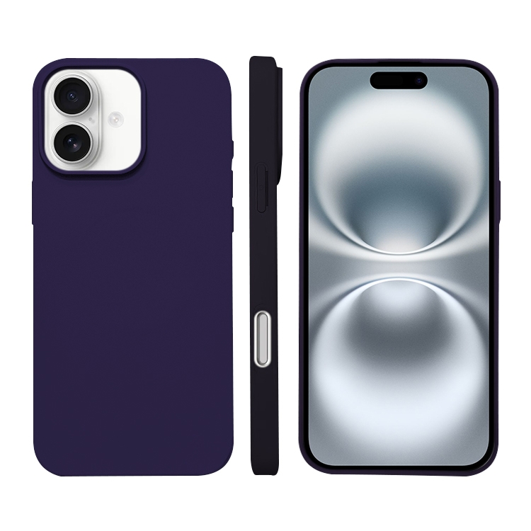 

For iPhone 16 Liquid Silicone Phone MagSafe Case(Dark Purple)
